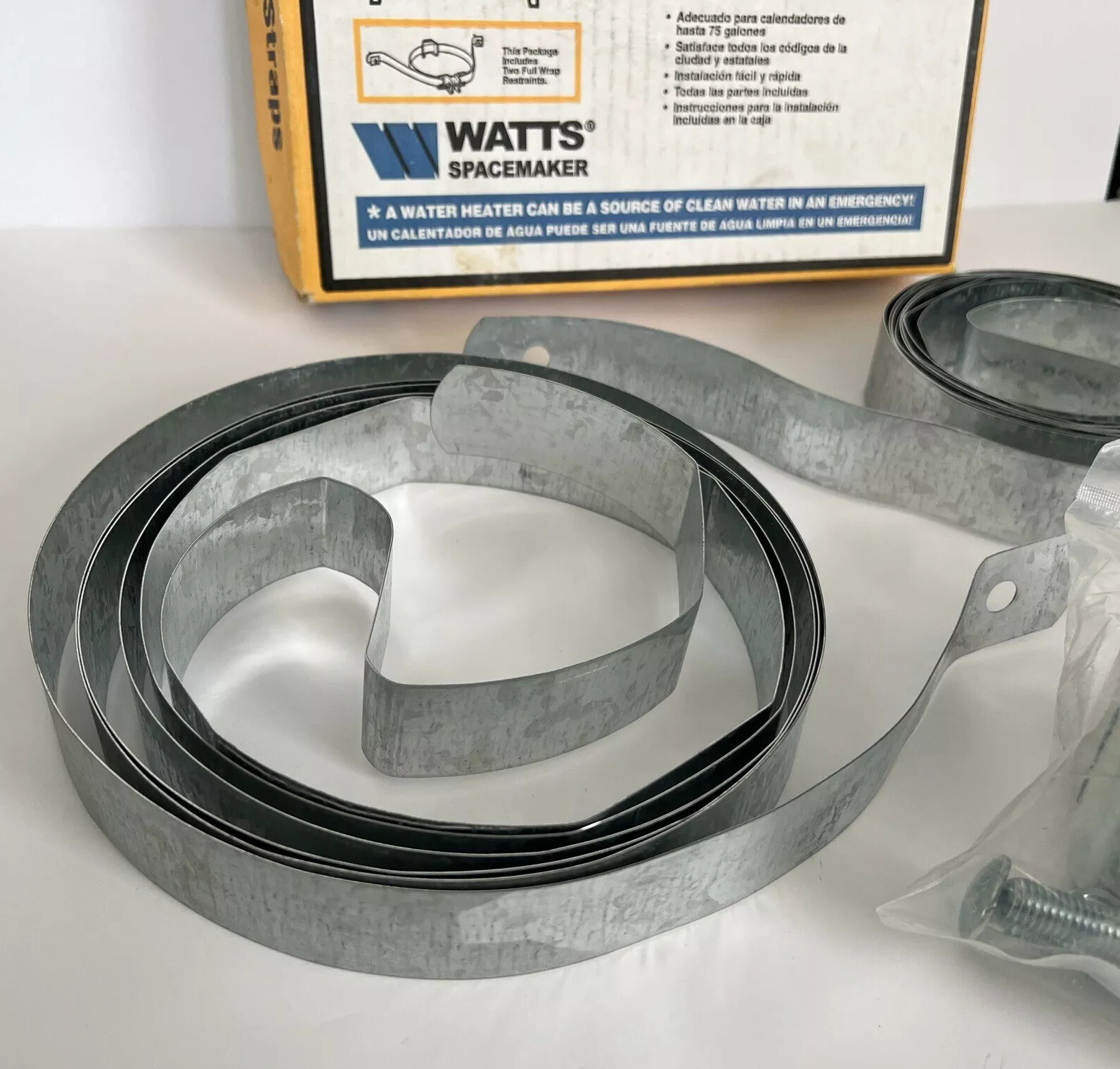 Spacemaker Double Hot Water Heater Safety Straps E7575 GallonNew in