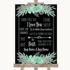 Black Mint Green & Silver When I Tell You I Love You Personalised Wedding Sign