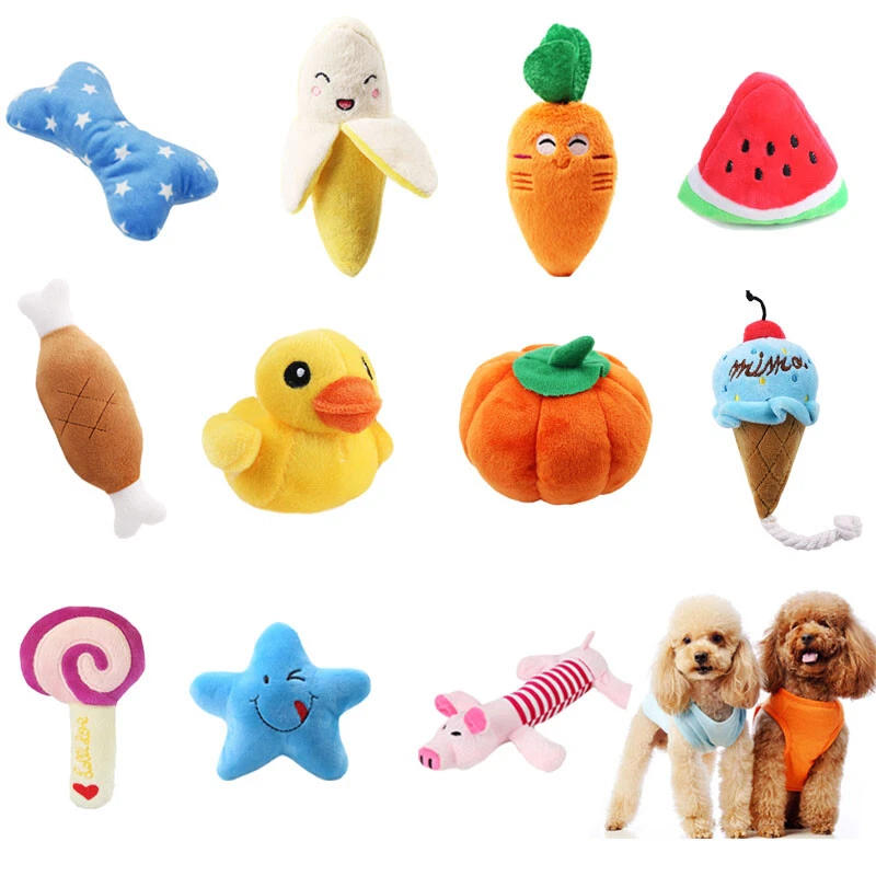 Dog Squeaky Carrot Dog Toys Plush Stuffed Soft Puppy Chew Toys