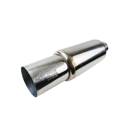3'' Inlet 4'' Outlet Great Sound Exhaust Muffler Tips 5'' Body Resonator Sliver - Picture 3 of 4