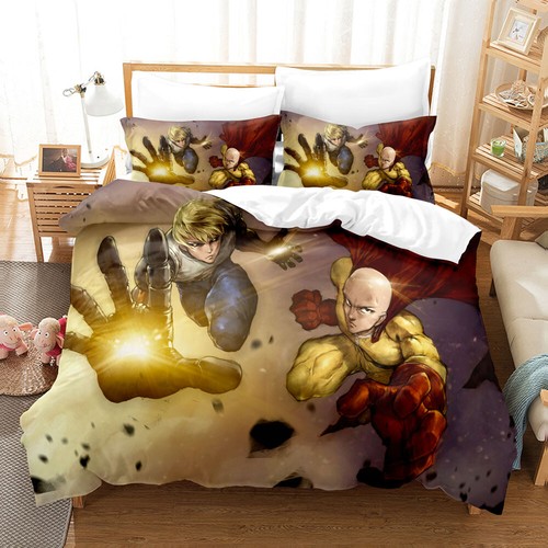 Anime One Punch Man Duvet Cover Sets Pillowcase Bedding Set Home Textile Gift - Picture 2 of 36