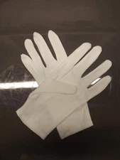 1 Pair White Gloves, Paper Currency, Inspection, 100% Cotton, OneSize, NEW, #300