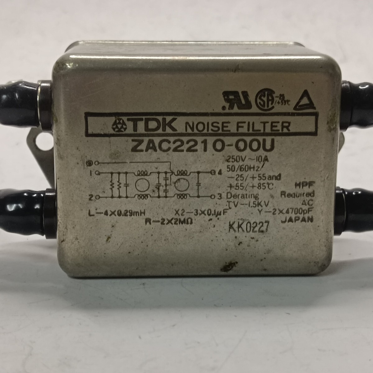 TDK ZAC2210-00U Power Line EMC Noise Filter 250VAC 10A ZAC-00U