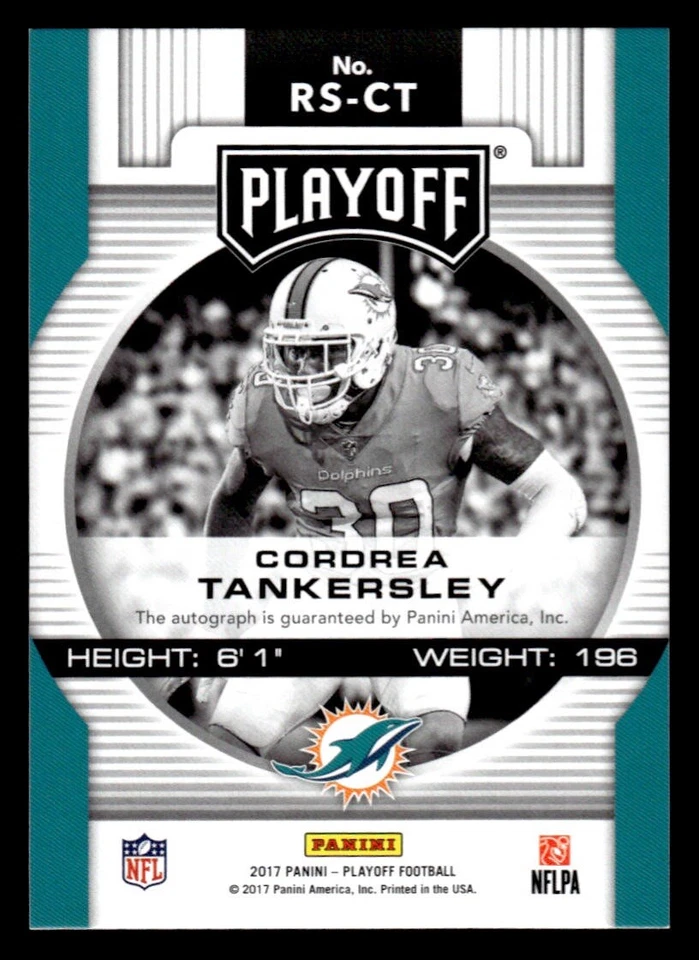 CORDREA TANKERSLEY /99 2017 Panini Playoff Kickoff Auto Rookie Autograph RS-CT - Image 2 of 2
