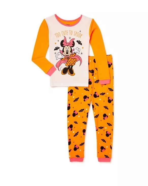 Girls Minnie Mouse Pajamas Too Cute to Spook Halloween Size 6 Cotton NWT