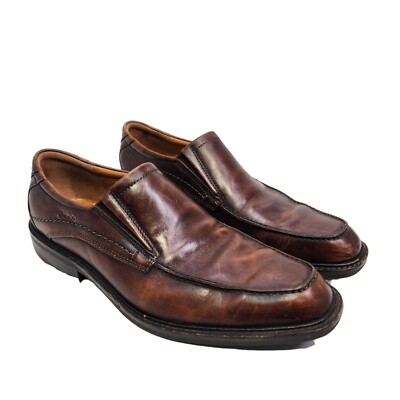 Ecco Men's Windsor Slip-on Dress Shoe Loafers Brown Leather EU 42