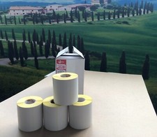 4 ROTOLI DI ETICHETTE TERMICHE ADESIVE 100X72 MM FORO40 ROTOLO DA 650 ETICHETTE