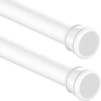 Weiß 2 Stück Duschstangen Ausziehbar Ohne Bohren Spannstangen Vorhänge 110-200 cm R1
