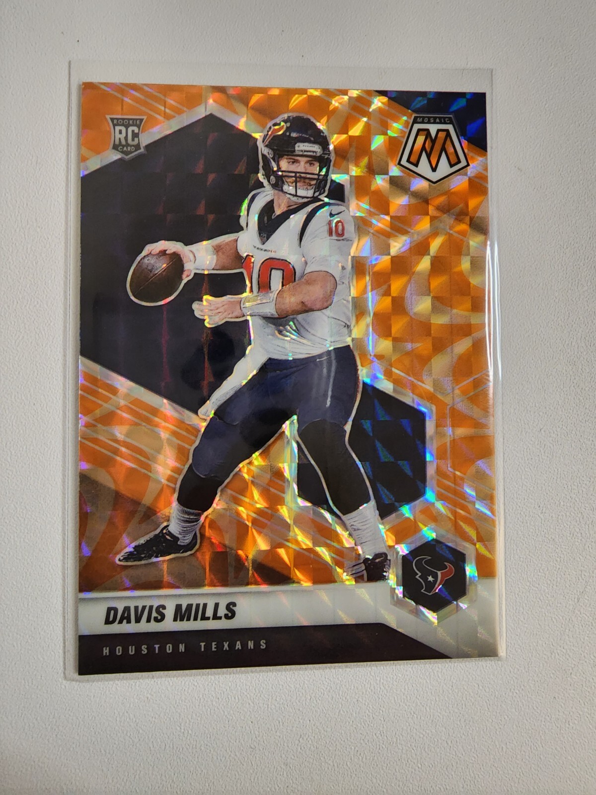 2021 Mosaic Football Davis Mills Orange Reactive Rookie #322 Houston Texans