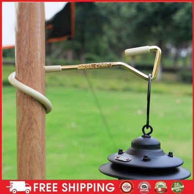 Outdoor Portable Tent Pole Post Lamp Holder Hook Lantern Hanger (Khaki L) NEW