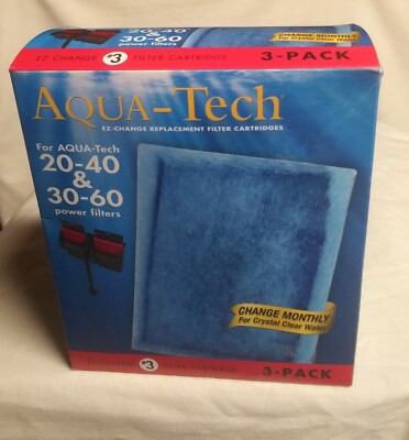 Aqua-Tech EZ-Change Aquarium Filter Cartridge 20-40/30-60 Power Filters 3-Pack