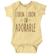 I Know Im Adorable Cute Shower Gift Idea Unisex Baby Infant Romper Newborn