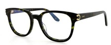 New CARTIER CT0006O 002 52mm Havana Signature C Eyeglasses Frames France Unisex