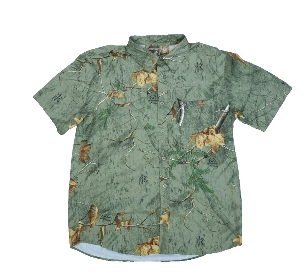 Realtree Polyester Camouflage Casual Button-Down Shirts for Men