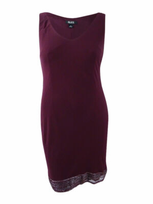 red cocktail dress size 18 $220 Slny Women'S Shiny-Hem V-Neck Sleeveless Sheath Size:Age 6 Light Brown Mesh Dress fulloutfit Shoulder 100% polyester Cold hand