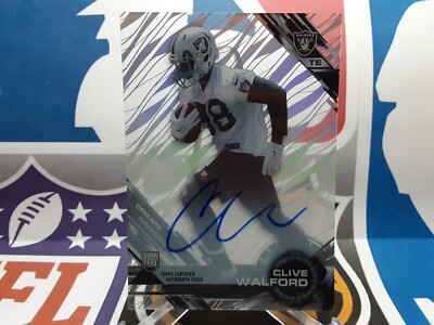 🏈2015 Topps High Tek Pattern Grass/Waves Auto Clive Walford RC #67