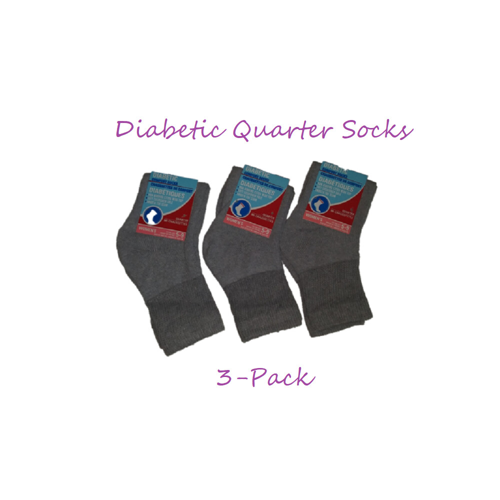 Diabetic Socks for Women 3-Pack Gray Ankle Socks Diabetic Comfort Socks size 5-9-image