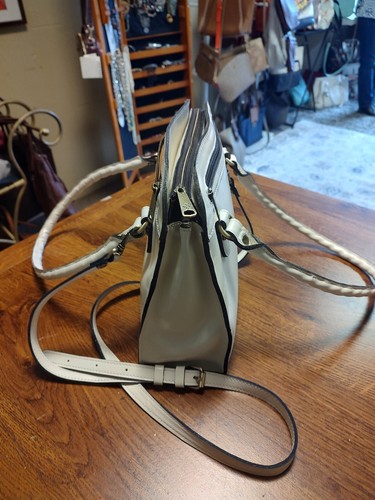 PATRICIA NASH Off-White Cream Beige Leather Top Handle Satchel Crossbody - Picture 4 of 7