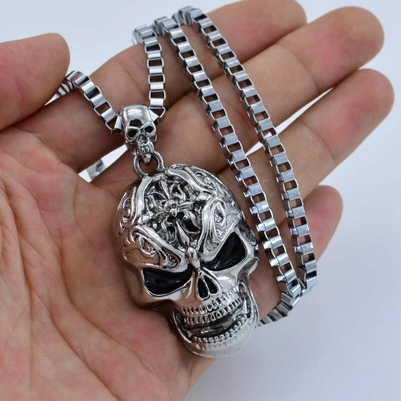 Necklace Mens Choker Chain Jewelry Punk Womens Rock Metal Skull