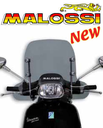 Bulle Vespa Sprint Malossi écran transparent contre le vent et le froid