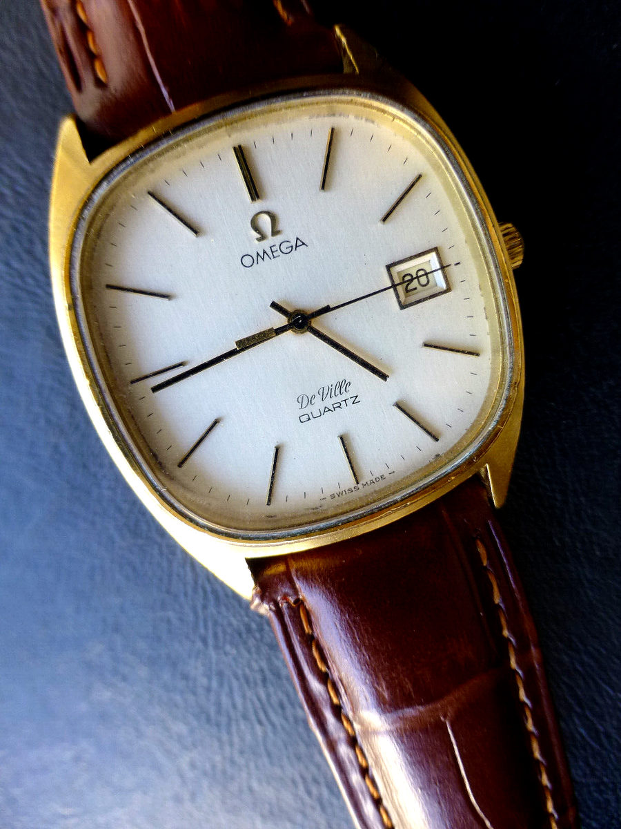 壱*助様 OMEGA DE VILLE QUARTZ Vintage OMEGA De Ville Cal.1342 Quartz Gold Push Crown Date Men | eBay