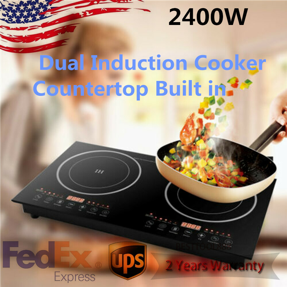 Cocina de inducción doble portátil de 2400 W quemador estufa placa caliente encimera