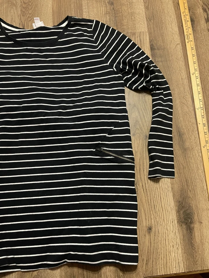 Merona Shirt, Women's Size XXL, Black White, Striped, Long Sleeve - Image 4 of 4