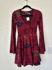 NEW Kimchi Blue UO Urban Outfitters Bell Sleeve Boho Fall Mini Dress Size XS