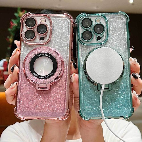 Girls Glitter Bling Shockproof Magsafe Case For iPhone 15 14 13 12 11 Pro Max - Zdjęcie 4 z 19