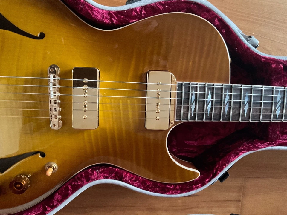 E-Gitarre B&G Guitars Goldfinger Semi-Hollow Halbresonanz Jazz Rock Blues - Bild 2 von 4