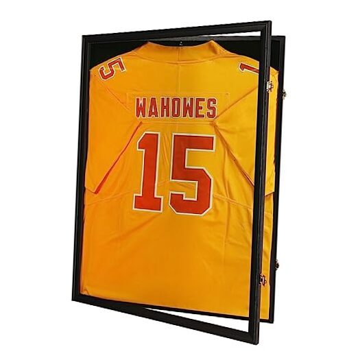 Jersey Frame Display Case-Jersey Display Shadow Box- Lockable Large-Black-image