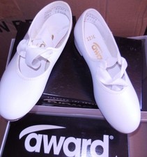White Tap shoes Award Citation Little Girls Tap Shoes TS130 Taps Attached