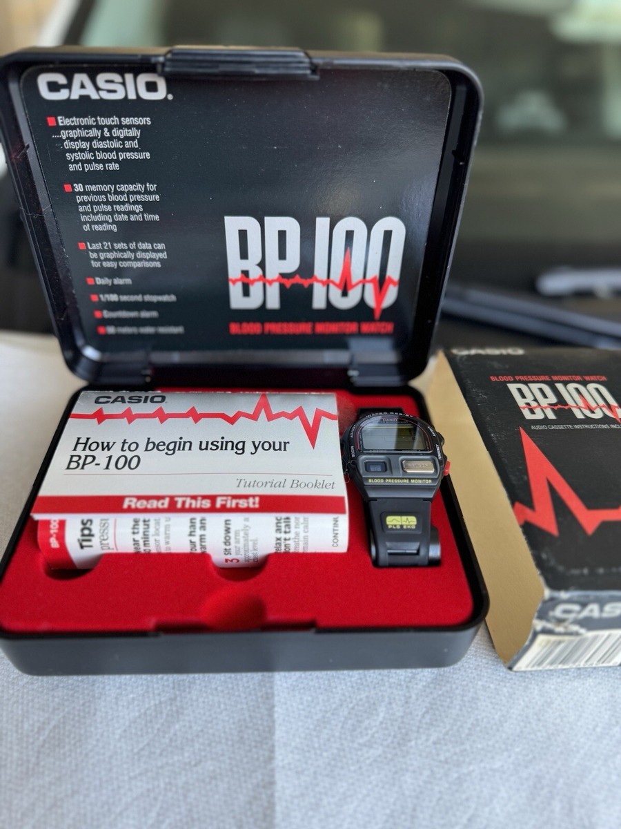 90s CASIO BP-100 血圧ウォッチャ(ベルト破損あり、現状渡し) CASIO - CASIO BP100 血圧・心拍数 測定 腕時計黄色 80s