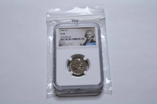 1960 NGC PF68 Proof Jefferson Nickel!!  5c Beautiful Coin! Portrait label!  E254