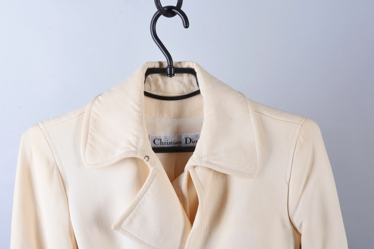 Ladies Christian Dior Classic Designers Wool-Silk Belted