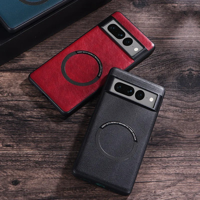 MagSafe Leder Case für Google Pixel 6 7 8 9 Pro XL 6A 7A 8A Stoßfest Cover
