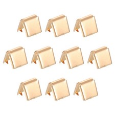 32Pcs Pinch Crimp Ends, 8mm Cord End Clasps Ribbon Crimp Ends, Gold