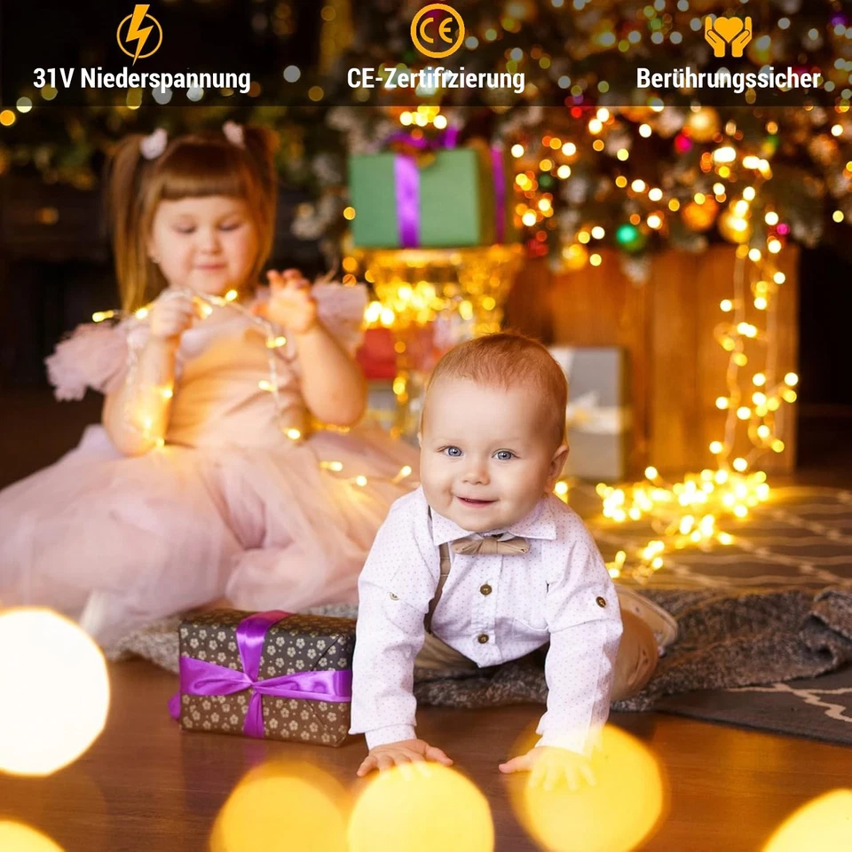 10M-100M LED Lichterkette Strom Weihnachtendeko Innen & Außen Party Beleuchtung - Bild 4 von 4