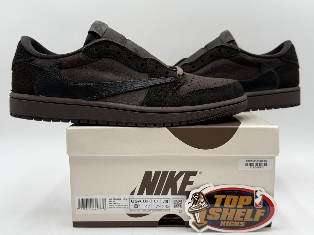 DS New Nike Air Jordan 1 Low Velvet Brown Travis Scott Size 8.5