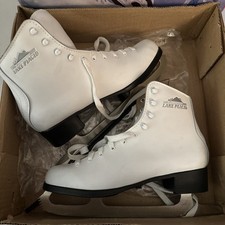 Lake Placid Figure Skates 685 Women's Size 8 White Leather Nickel Blades NIB