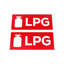 2 x LPG FUEL GAS Laminated Small Weatherproof Motorhome Caravan Vinyl Stickers
