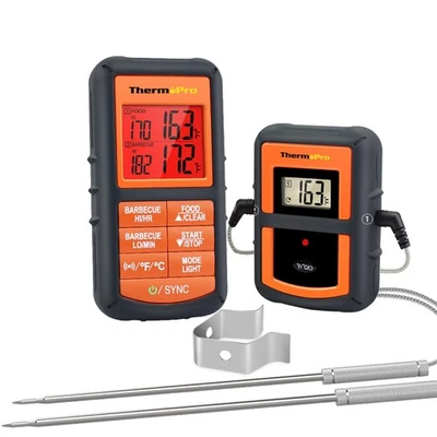 TempPro TP08S Wireless Dual Probe Meat Thermometer 500ft Remote for BBQ Smoker - Image 1 of 4