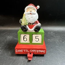 Christmas Stocking Holder Countdown Calendar Santa and Tree