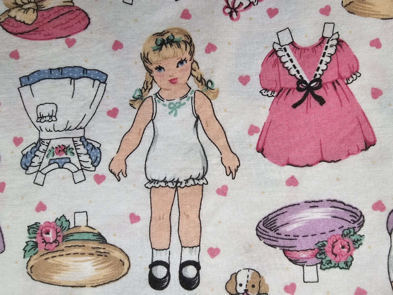 Vintage 1994 Fabric Traditions #5288  PAPER DOLLS  Cotton Quilt 1 YARD X 45