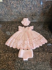 Crochet Baby Dress, Bonnet And Shorts