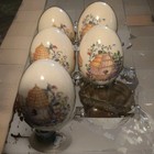 The Egg Lady Porcelain Eggs Birdhouse Lot of 5 — photo 1