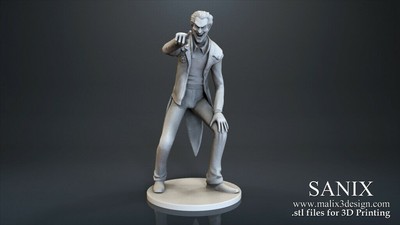Joker Figurine 3D Printed Resin 18Cm (Unpainted)