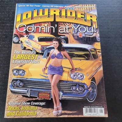 Lowrider Magazine August 1999 Texas Indiana And California Shows Tour Poster 