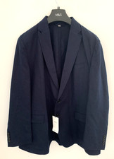 Marks & Spencer Navy Blue Men’s Cotton & Linen Blend Blazer Jacket UK 46 Reg