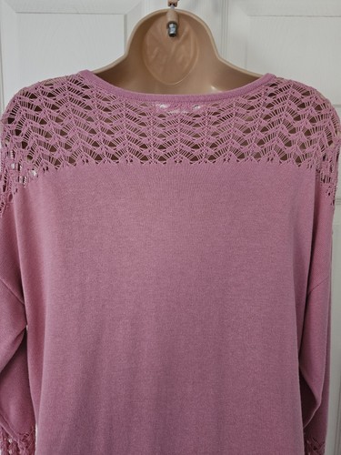 Woolovers Lightweight Lingline Jumper Lace Detail Neck & Cuffs Size S P2P 21.5" - Picture 9 of 11